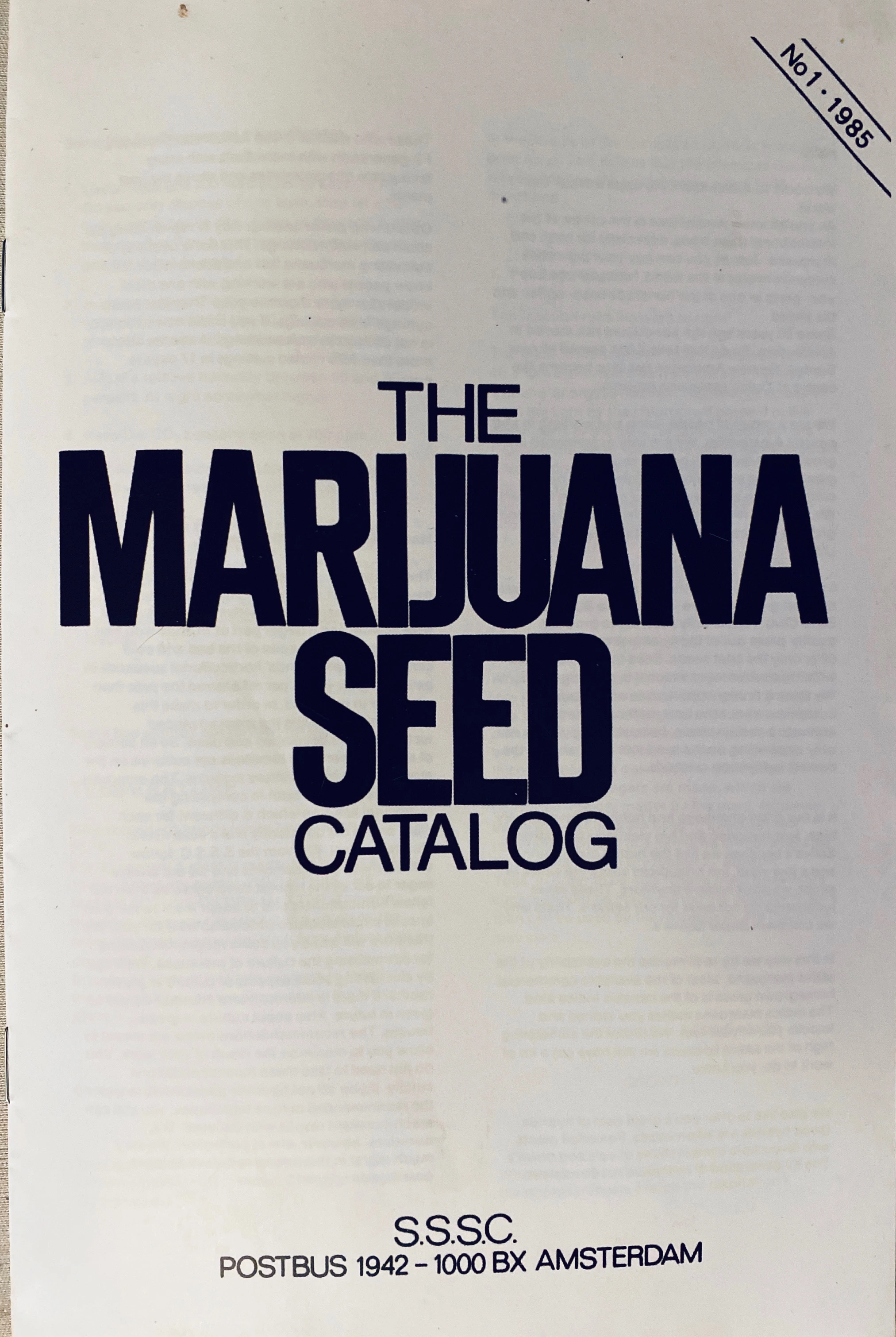Super Sativa Seed Club — Seed Catalog (1985) · página 1