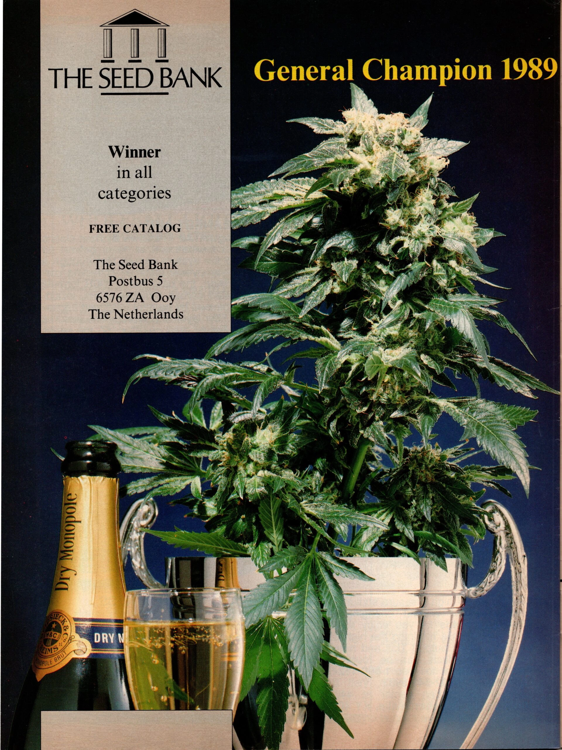 The Seed Bank — Anuncio de The Seed Bank — High Times Marzo 1990 · página 1