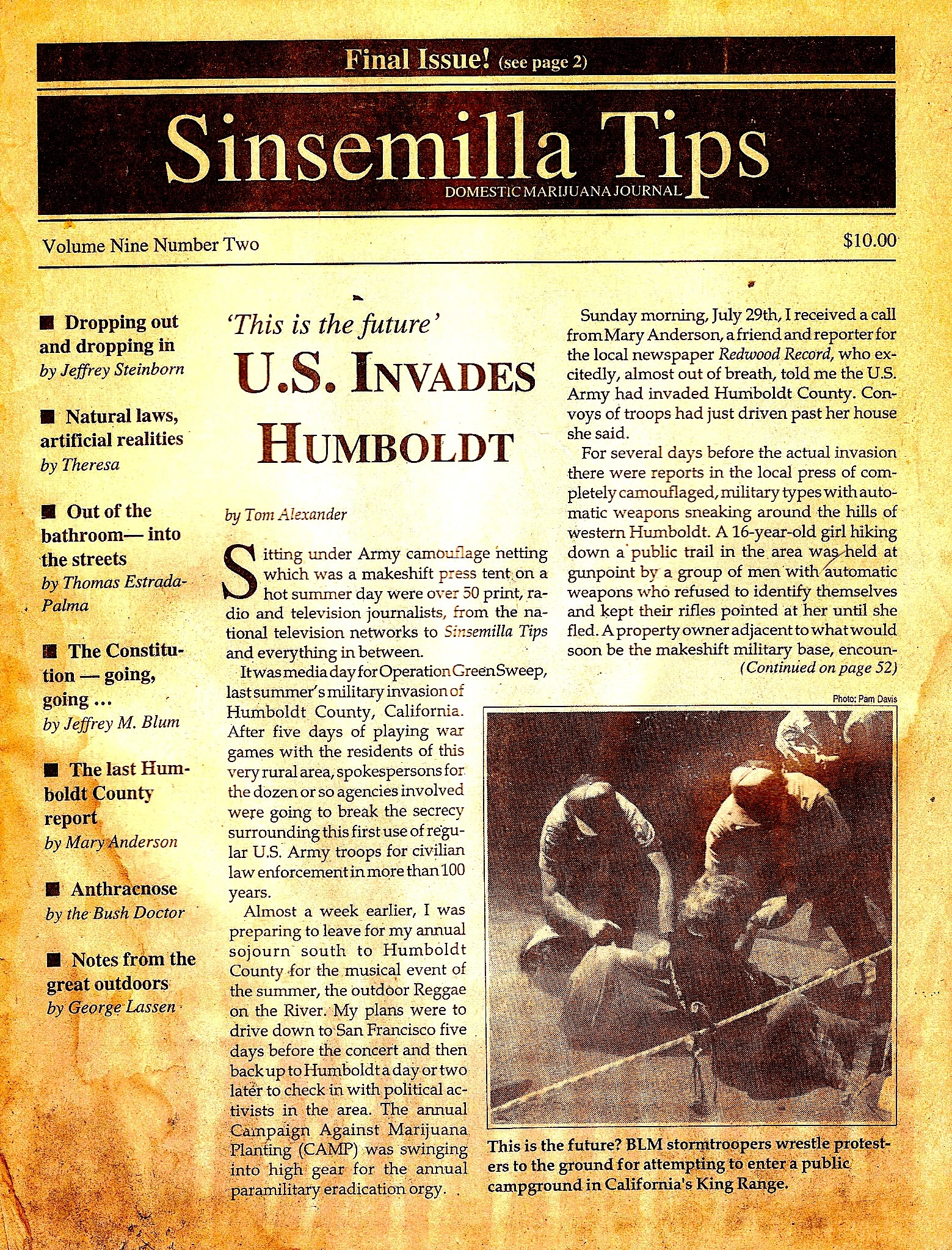 Sinsemilla Tips — Número final de Sinsemilla Tips — Operation Green Sweep · página 1